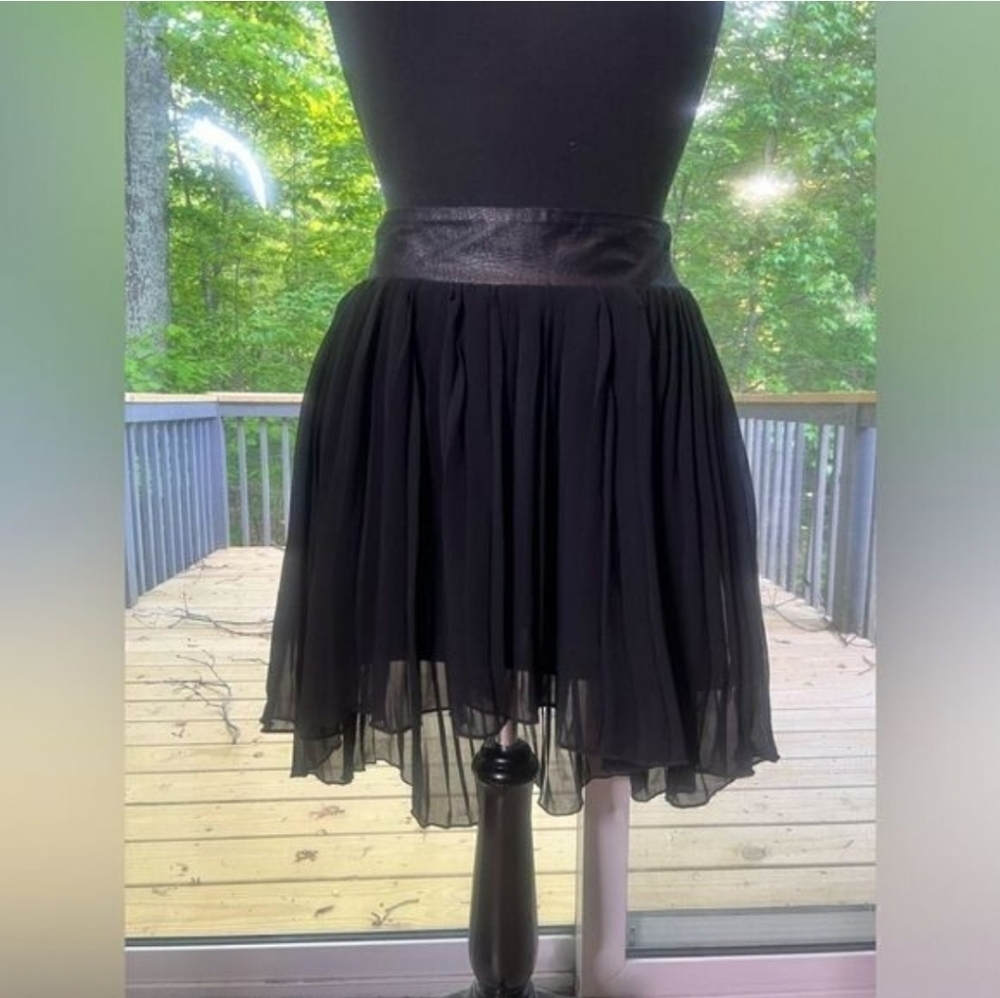 BCBGeneration Black Pleated High Low Women's Mini Skirt Size XS NWOT
